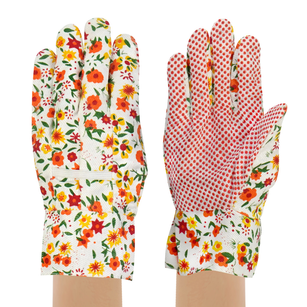 Womens Ladies Gardening Gloves Lightweight Polka Dot & Floral General Purpose 